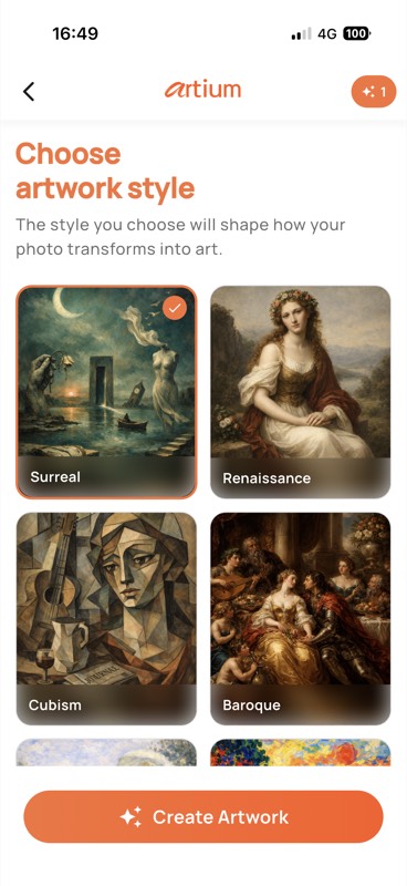 Artium style selection